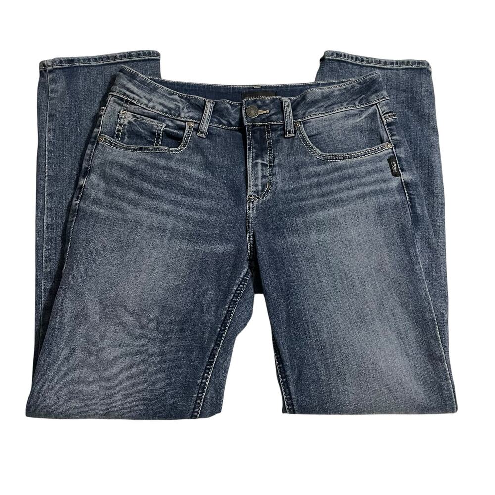 Silver Jeans Womens Jeans Size 30 Suki Straight Mid Rise Zip Fly Blue Denim Jean - Picture 4 of 10